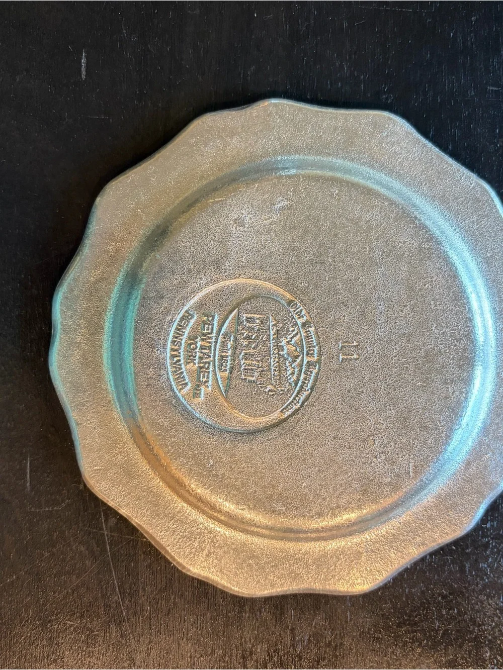 Alpha Omicron Pi Decorative Pewter Plate - Silver